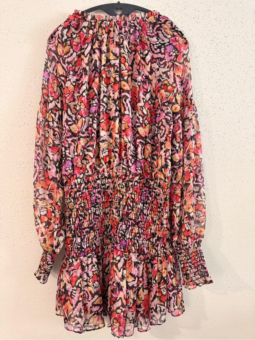 Misa Los Angeles Pink Floral Smocked Mini Dress - Picture 6 of 14